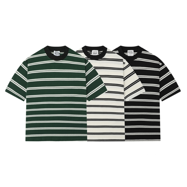 Unisex Retro Striped Cotton T-Shirt