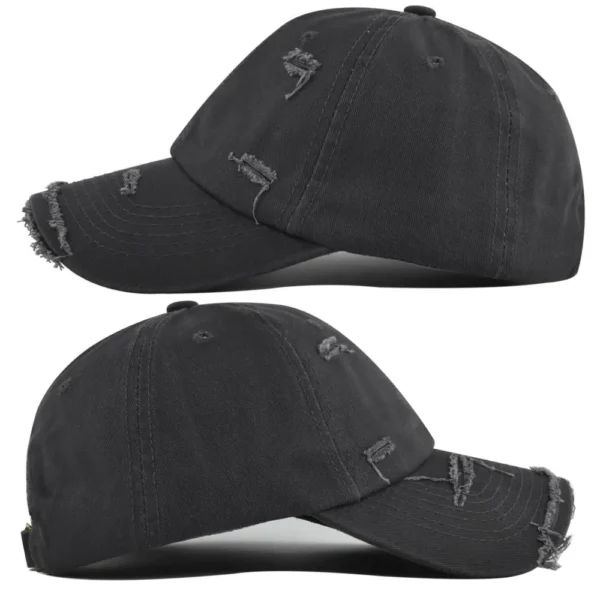 H2115884b1c1e48f4a41d000d5bfbf65a0.webp Solid Distressed Washed Baseball Cap