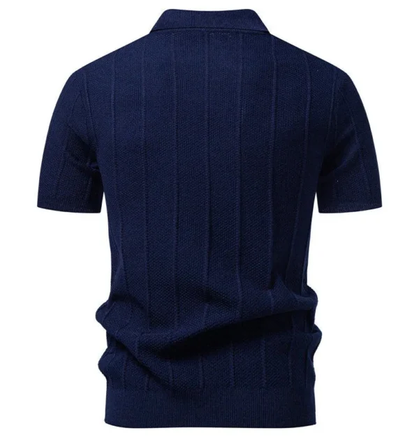 Men's Knit Polo-Collar Short Sleeve T-Shirt