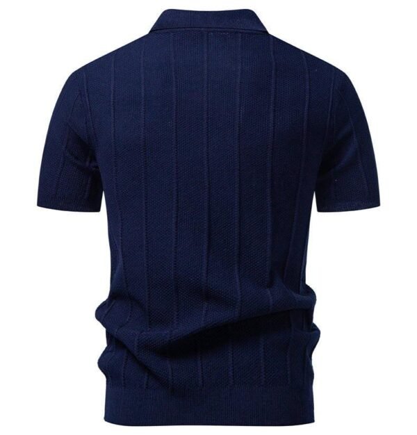 Men's Knit Polo-Collar Short Sleeve T-Shirt