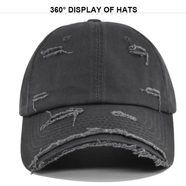 H4db2923cc46b4194975ee0de8277360dN.webp Solid Distressed Washed Baseball Cap