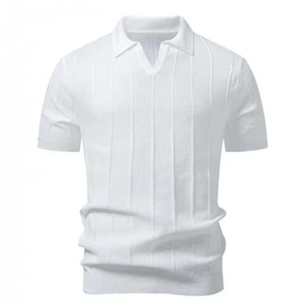 Men's Knit Polo-Collar Short Sleeve T-Shirt