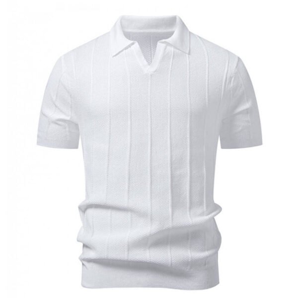 Men's Knit Polo-Collar Short Sleeve T-Shirt