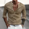 H59c1d94f04aa4a6b8ae656bdd389491cE.webp Men's Striped Long Sleeve Casual T-Shirt