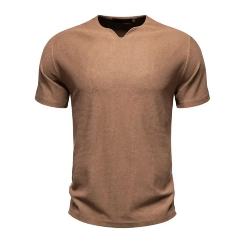 Men's Knit V-Neck Casual T-Shirt
