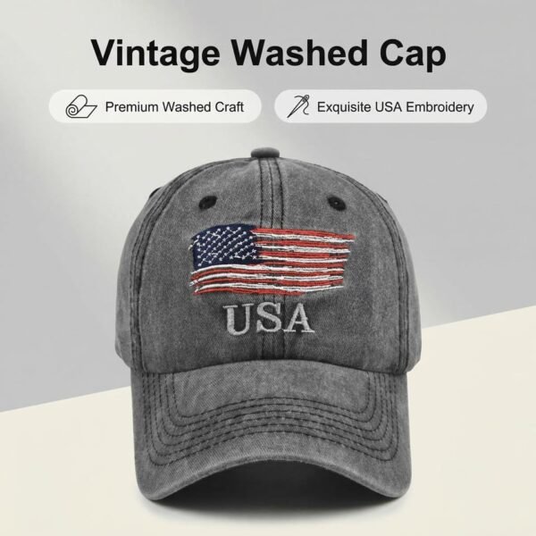Vintage American Flag Washed Cap