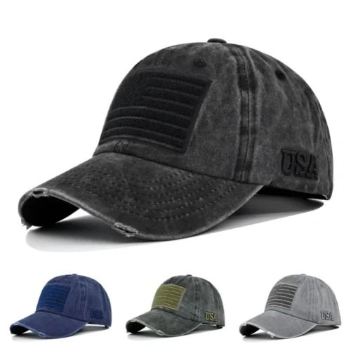 H5d0e0994be55405f9f026a210a497694g.webp Vintage USA Flag Distressed Dad Cap
