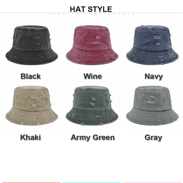 Distressed Canvas Bucket Hat