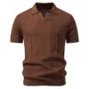 Men's Knit Polo-Collar Short Sleeve T-Shirt