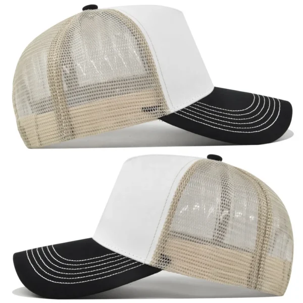H6e94d598a5714da5b101386cdf278d0fn.webp Breathable 5-Panel Mesh Trucker Cap