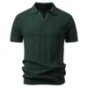 Men's Knit Polo-Collar Short Sleeve T-Shirt
