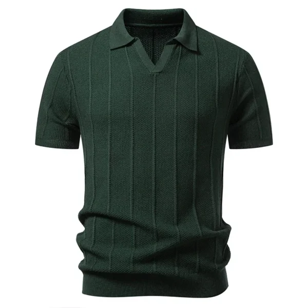 Men's Knit Polo-Collar Short Sleeve T-Shirt
