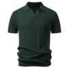Men's Knit Polo-Collar Short Sleeve T-Shirt