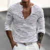 Ha5585fdff2a848f49b6274a4d337c24a8.webp Men's Striped Long Sleeve Casual T-Shirt
