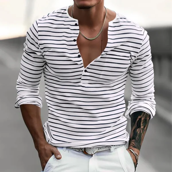 Ha5585fdff2a848f49b6274a4d337c24a8.webp Men's Striped Long Sleeve Casual T-Shirt