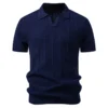 Men's Knit Polo-Collar Short Sleeve T-Shirt