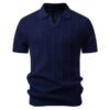 Men's Knit Polo-Collar Short Sleeve T-Shirt