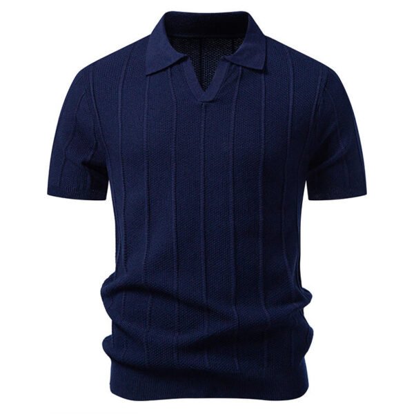 Men's Knit Polo-Collar Short Sleeve T-Shirt