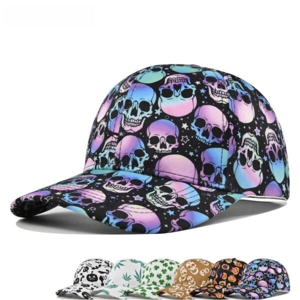Hb6f200f906004770b4aa3740993413ae6.jpg_960x960q80.jpg Halloween Skull & Pumpkin Print Cap