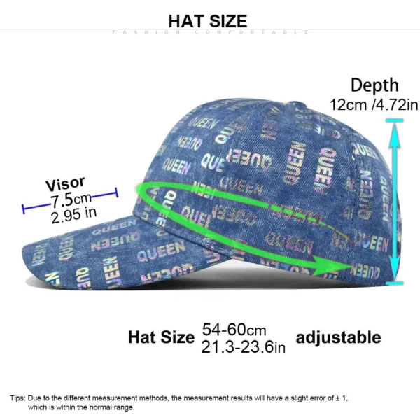 Hc211c9cb737e4f29b157a34a59d729f3A.webp Queen Graphic Washed Denim Cap