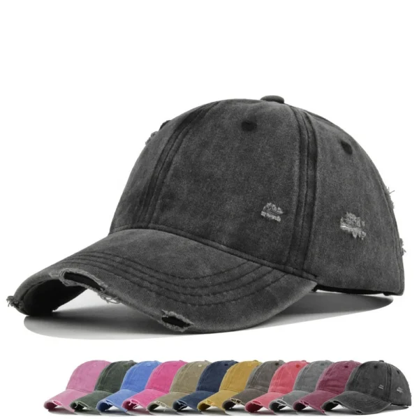 Hc24559d82bea4109b1fb47b300a3d708f.webp Distressed Washed 6-Panel Dad Cap