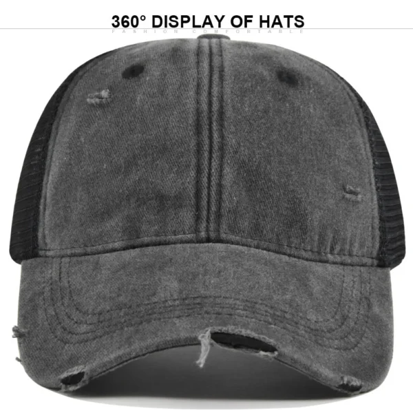 Distressed Ripped-Brim Dad Cap