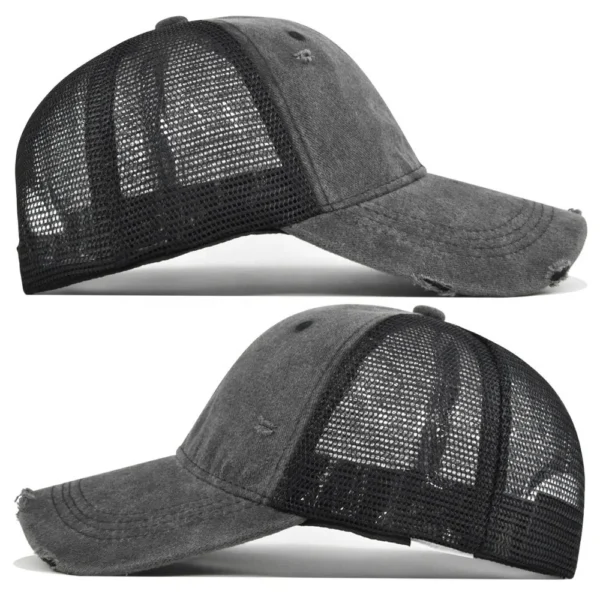 Distressed Ripped-Brim Dad Cap