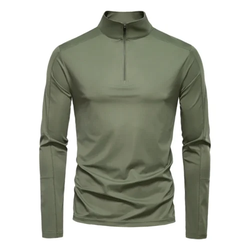Hc75dcfa7d1d7481bb3364bcf5d7ee2dfG.webp Men's Quick-Dry Half-Zip Long Sleeve Top