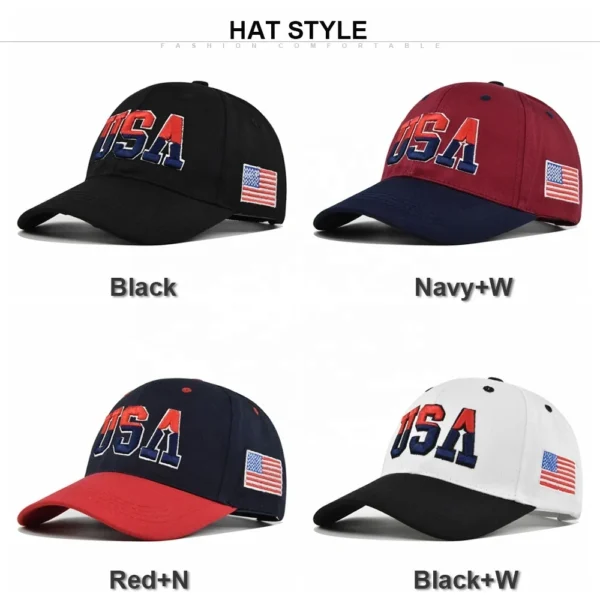 3D Embroidered USA Baseball Cap