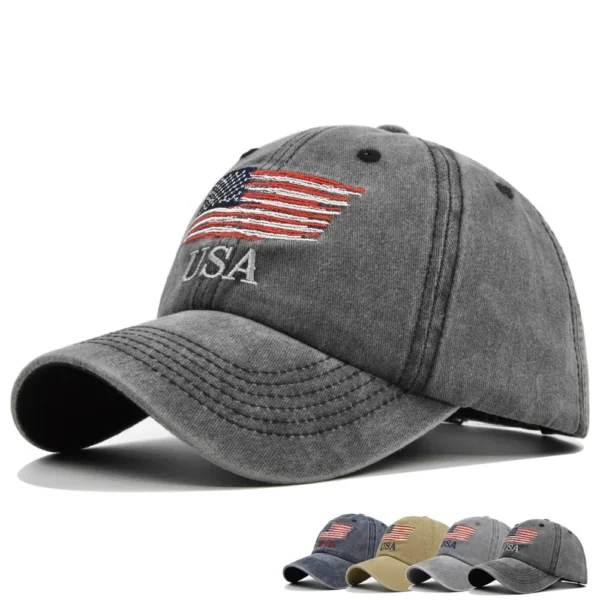 Vintage American Flag Washed Cap