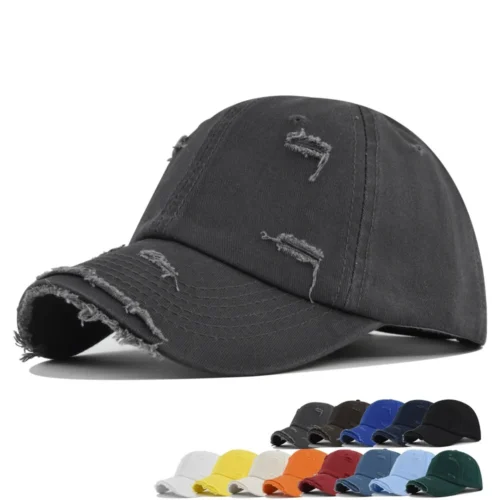 Solid Distressed Washed Baseball Cap