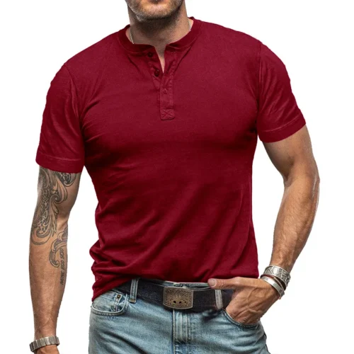 Men's Solid Crew Neck Casual T-Shirt